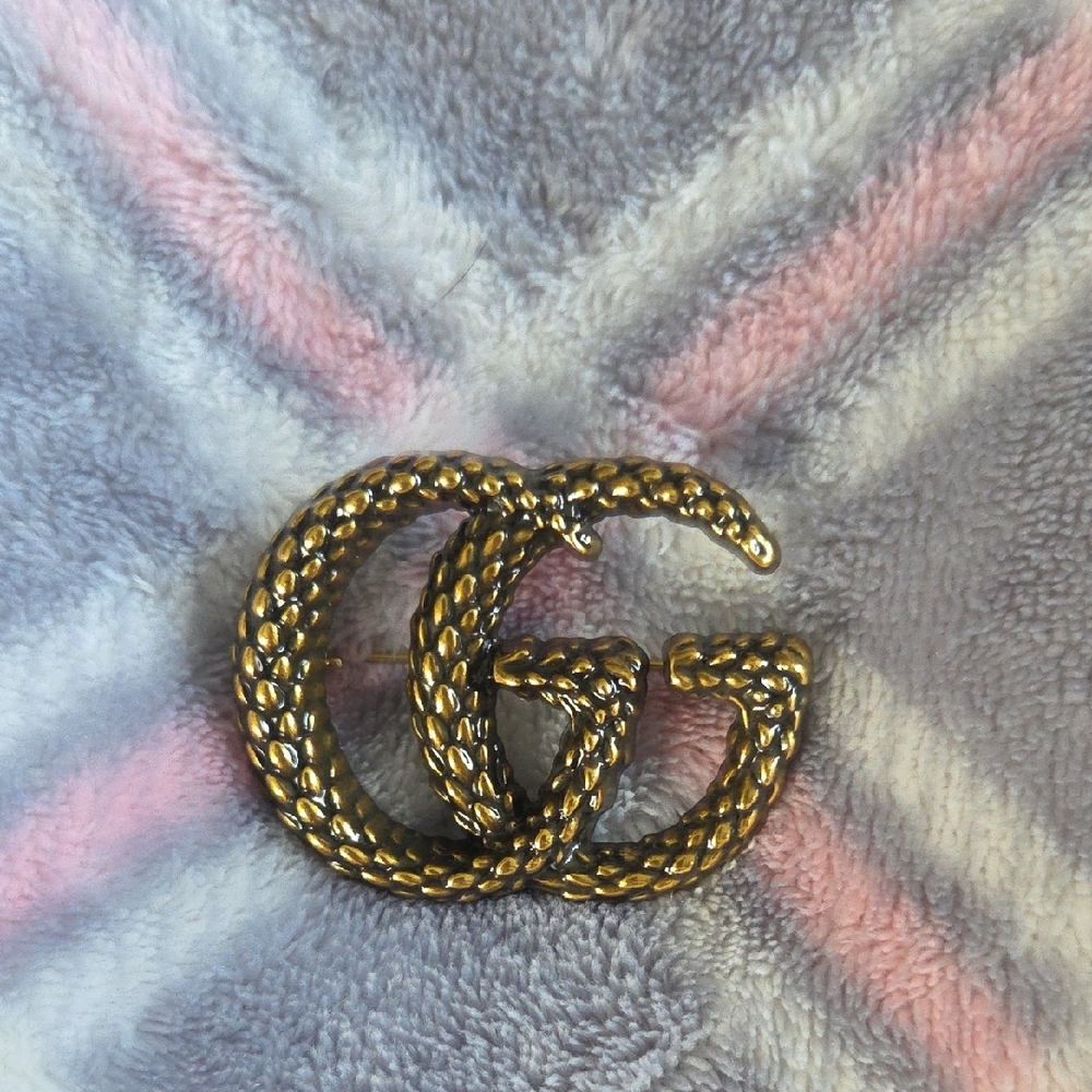 Stamped Gold GG Women Jewelry Brooch